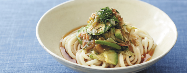 アボカド梅肉うどん