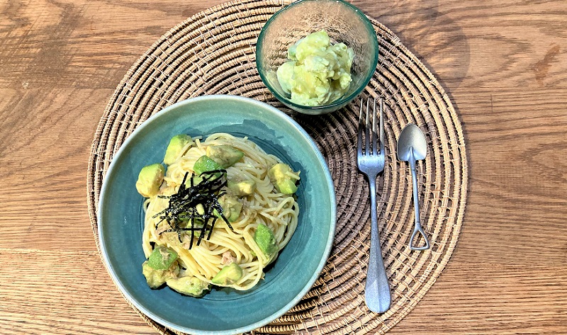 アボカドツナの和風パスタ＆アボシャーベット